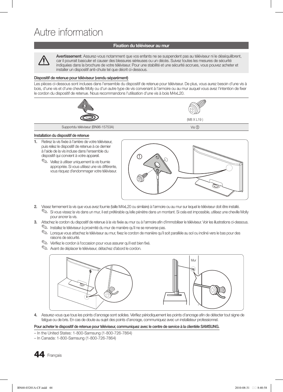 Autre information | Samsung LN46C600F3FXZA User Manual | Page 144 / 151
