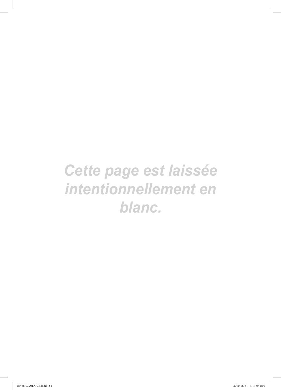 Cette page est laissée intentionnellement en blanc | Samsung LN46C600F3FXZA User Manual | Page 151 / 151