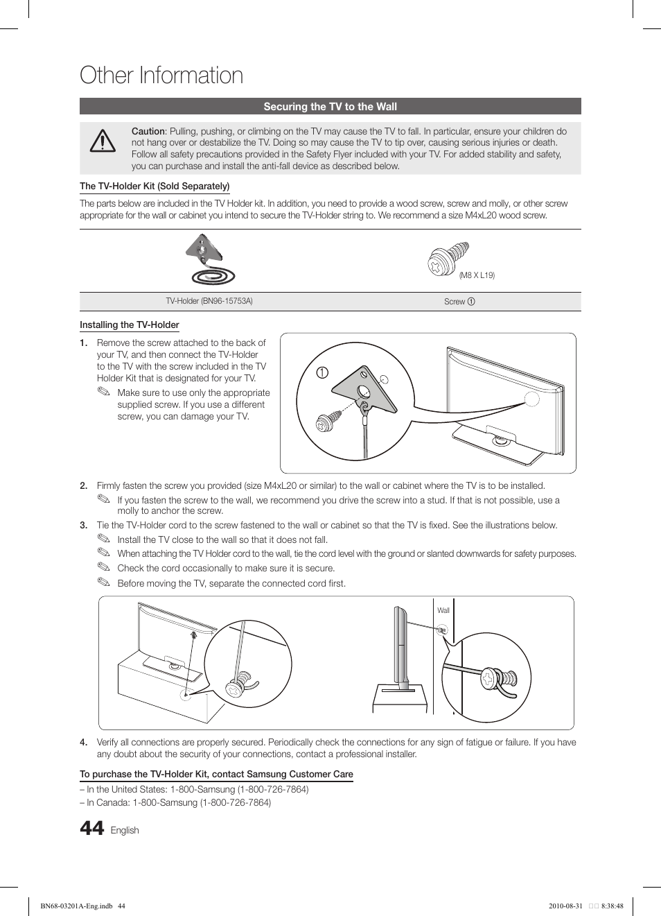 Other information | Samsung LN46C600F3FXZA User Manual | Page 44 / 151