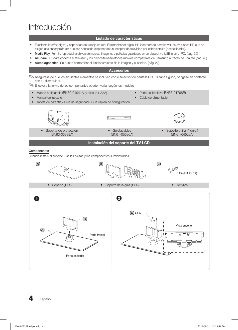 Introducción | Samsung LN46C600F3FXZA User Manual | Page 54 / 151