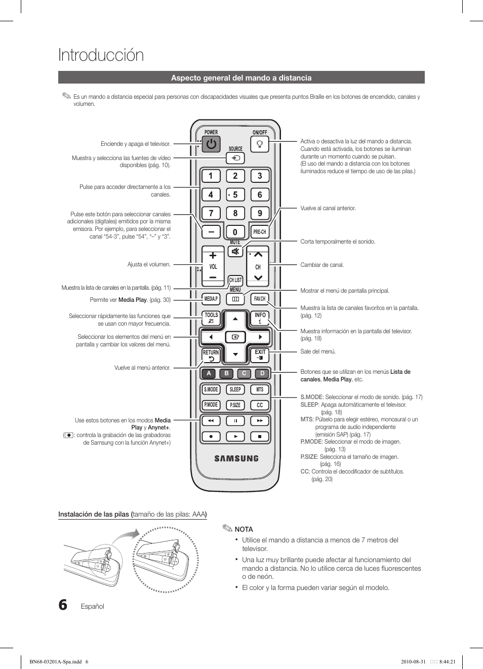 Introducción | Samsung LN46C600F3FXZA User Manual | Page 56 / 151