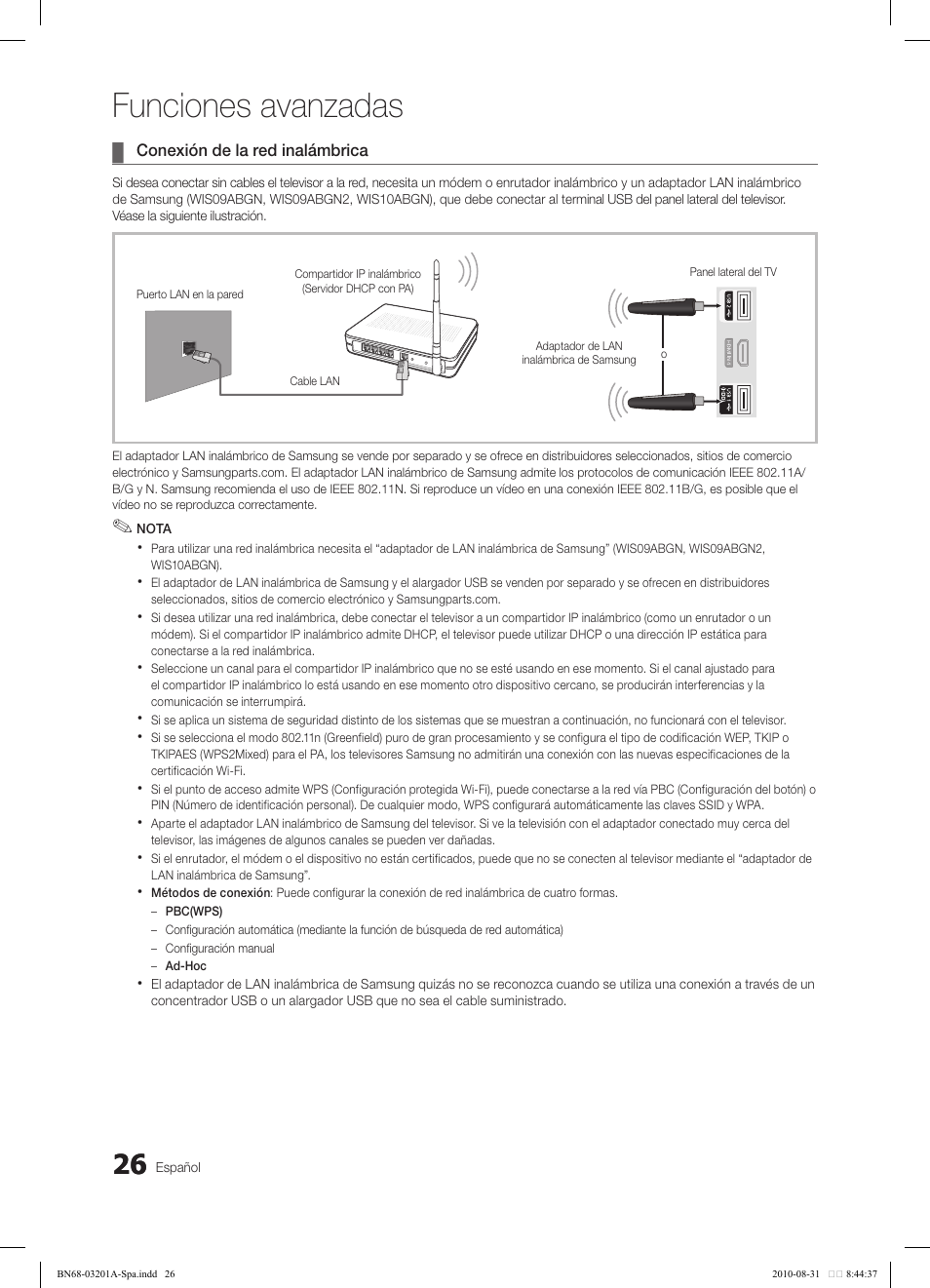 Funciones avanzadas | Samsung LN46C600F3FXZA User Manual | Page 76 / 151