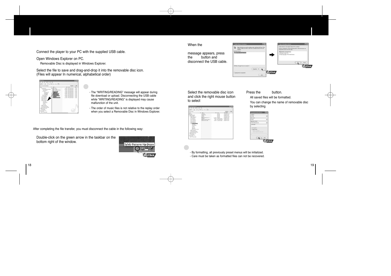 Using the removable storage(pc) | Samsung YP-ST5Z-XAA User Manual | Page 10 / 29
