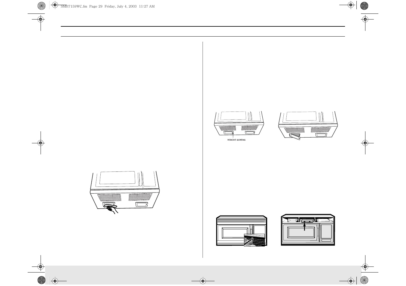 How to clean the outside, Light bulb replacement, Appendix how to clean the outside | Samsung SMH7159BC-XAC User Manual | Page 29 / 36
