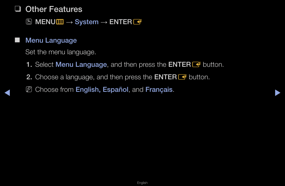 Other features | Samsung UN40D6420UFXZA User Manual | Page 133 / 303