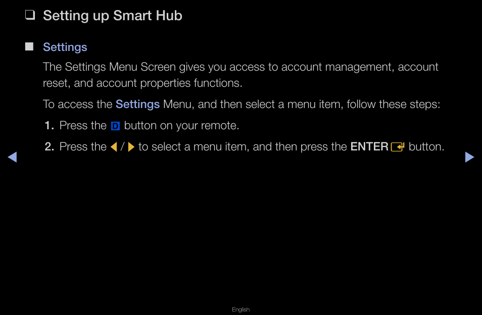 Setting up smart hub | Samsung UN40D6420UFXZA User Manual | Page 187 / 303