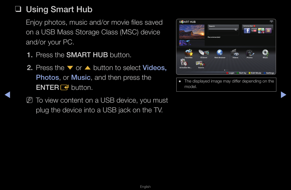 Using smart hub | Samsung UN40D6420UFXZA User Manual | Page 209 / 303
