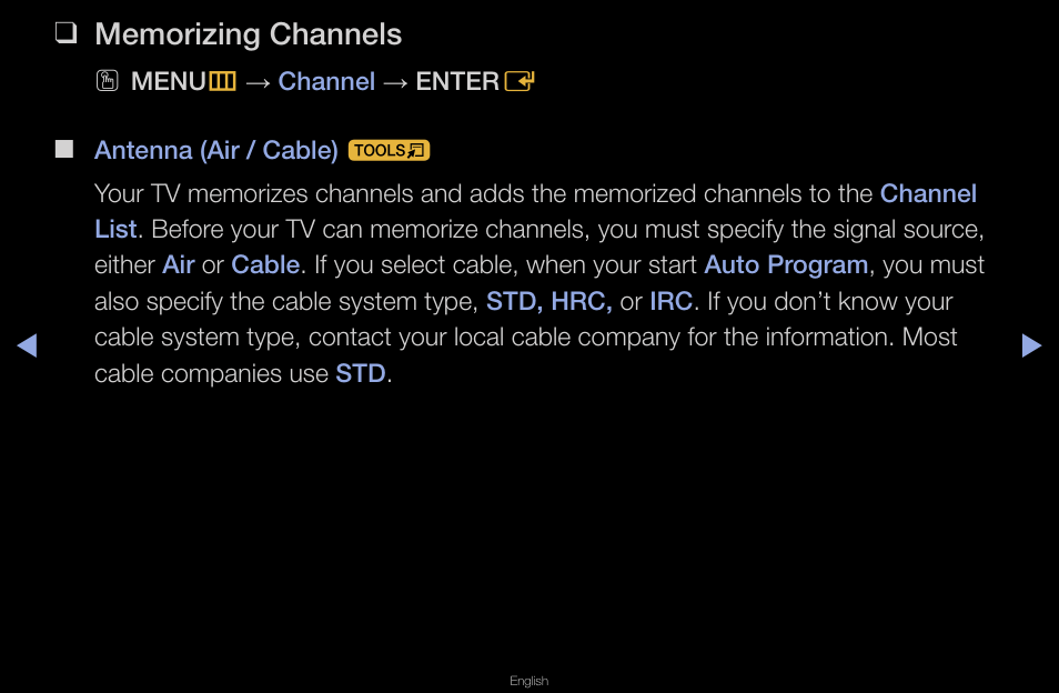 Memorizing channels | Samsung UN40D6420UFXZA User Manual | Page 27 / 303