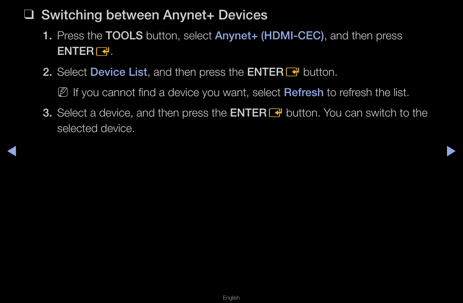 Switching between anynet+ devices | Samsung UN40D6420UFXZA User Manual | Page 281 / 303