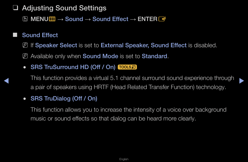 Adjusting sound settings | Samsung UN40D6420UFXZA User Manual | Page 60 / 303