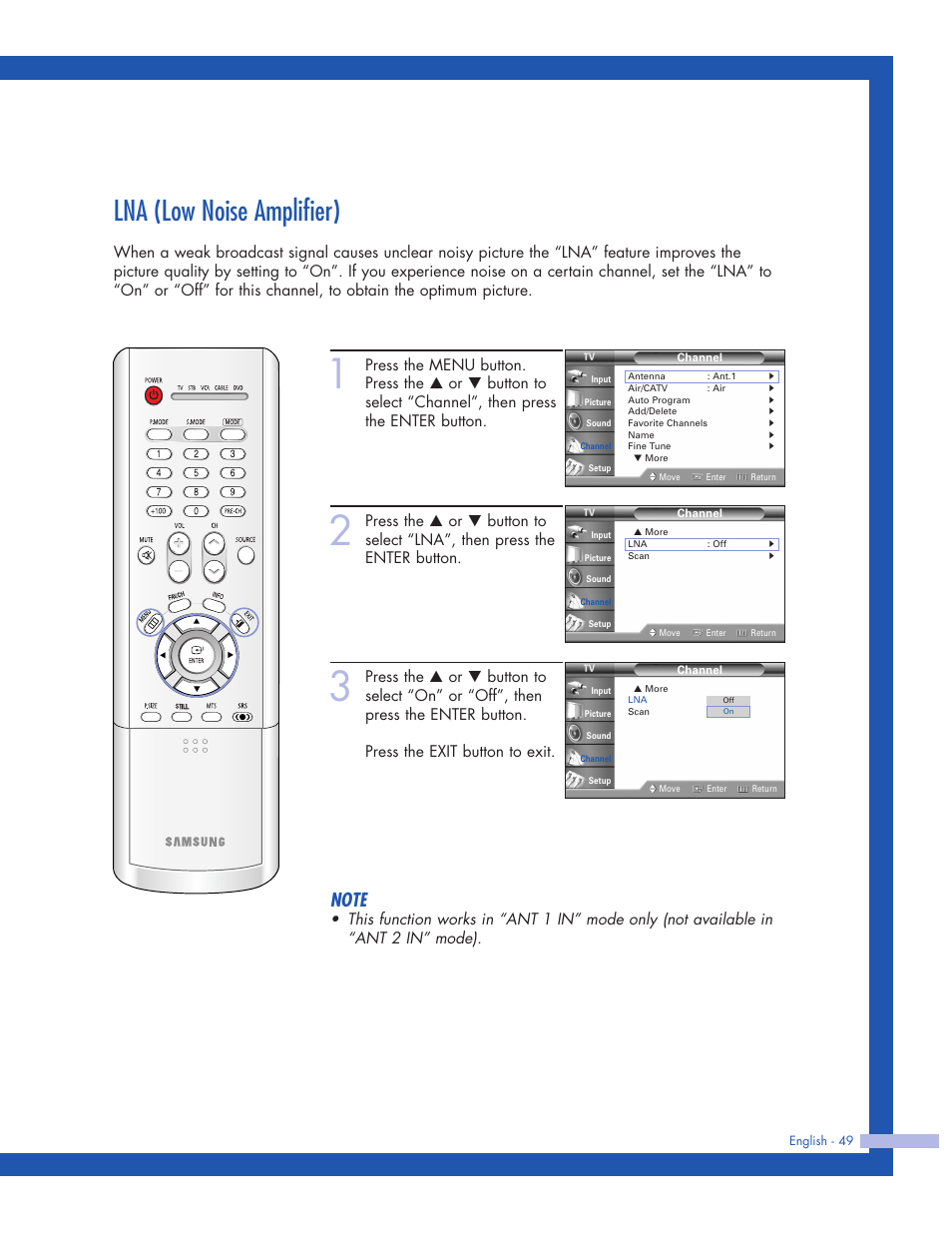 Lna (low noise amplifier) | Samsung HLP5063WX-XAC User Manual | Page 49 / 96