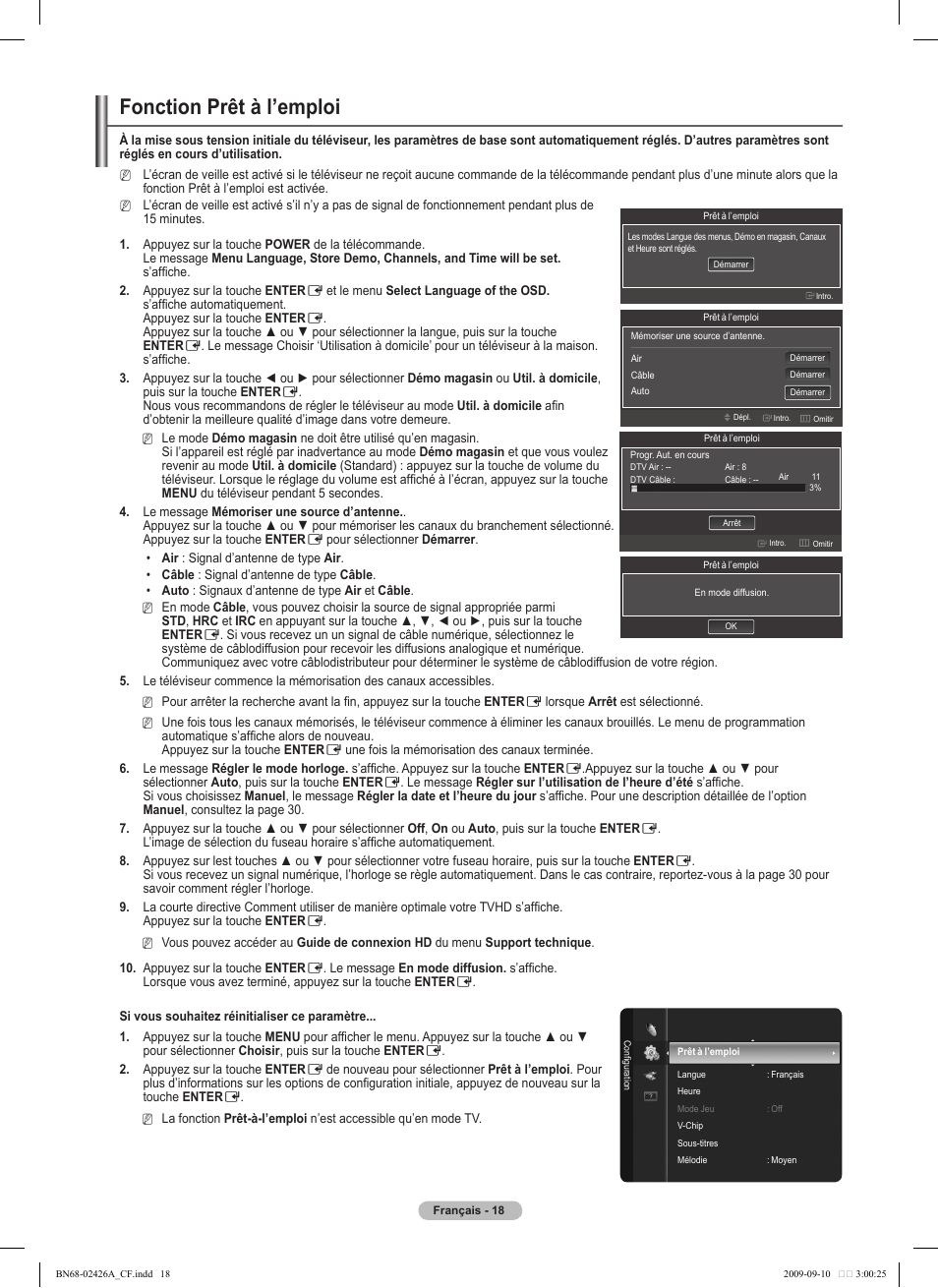 Fonction prêt à l’emploi | Samsung PN50B400P3DXZA User Manual | Page 101 / 125