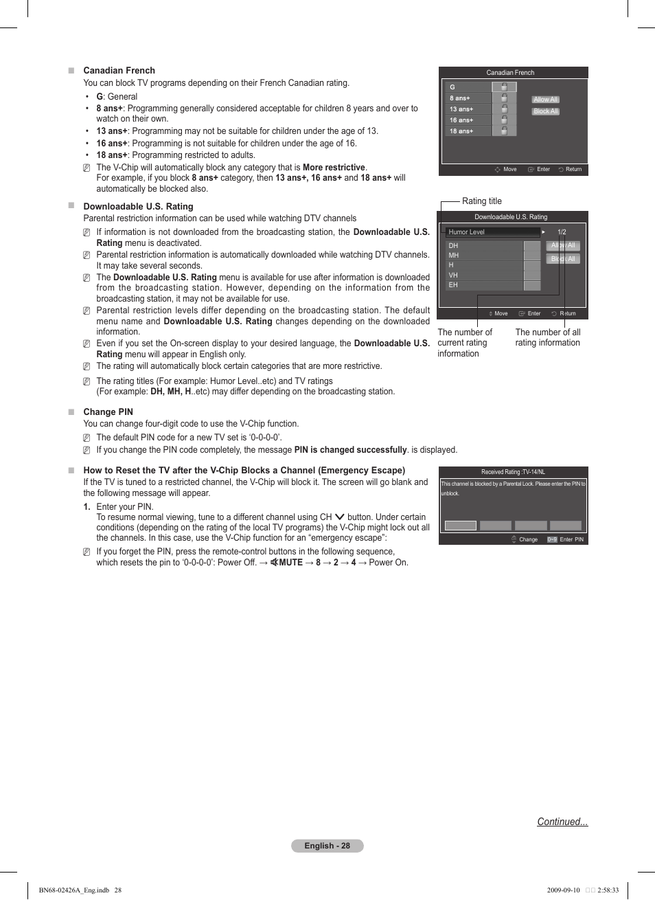 Samsung PN50B400P3DXZA User Manual | Page 28 / 125