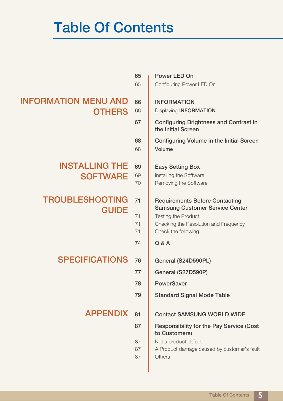 Samsung LS27D590PS-ZA User Manual | Page 5 / 92