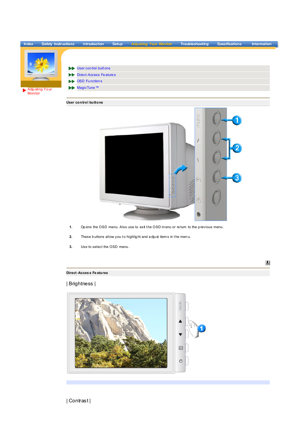 Brightness, Contrast, Syncmaster 797df | Samsung LB17KSBB User Manual | Page 31 / 85