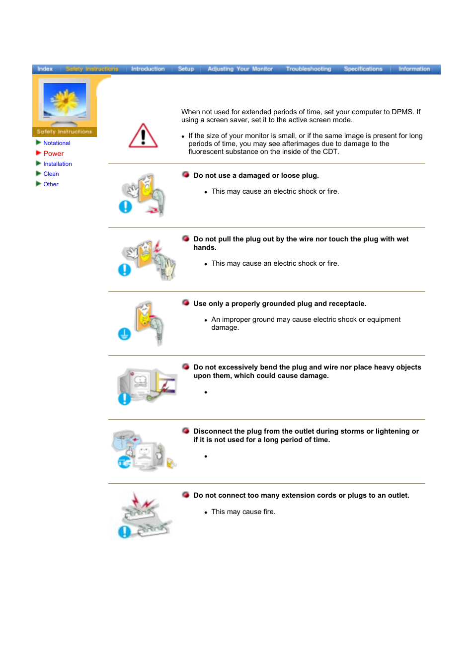 Power | Samsung LB17KSBB User Manual | Page 4 / 85