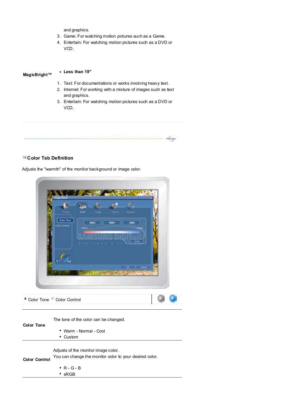 Color tab definition | Samsung LB17KSBB User Manual | Page 50 / 85