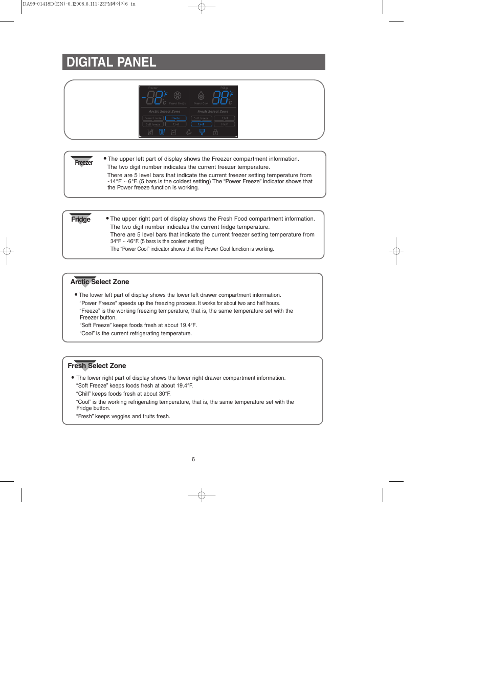 Digital panel | Samsung RM257ACBP-XAA User Manual | Page 6 / 40