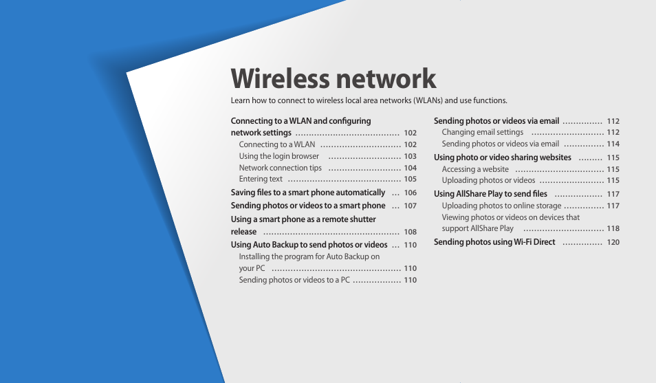 Wireless network, Use functions | Samsung EC-WB30FZBPWUS User Manual | Page 102 / 156