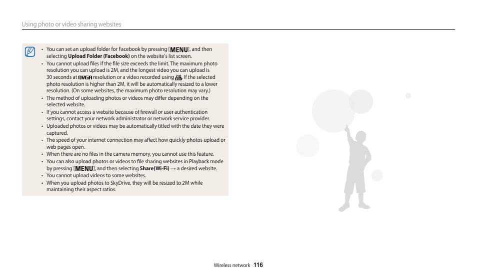 Using photo or video sharing websites | Samsung EC-WB30FZBPWUS User Manual | Page 117 / 156