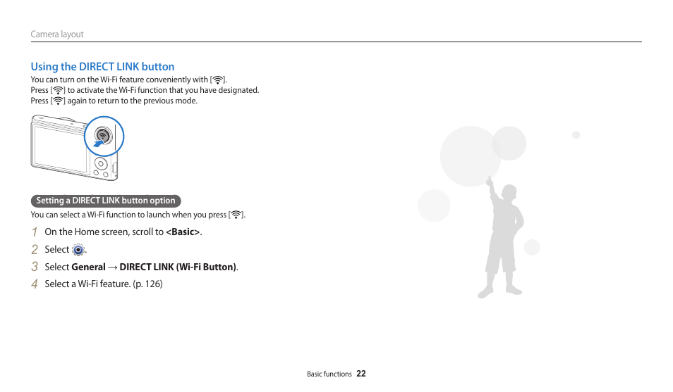 Using the direct link button | Samsung EC-WB30FZBPWUS User Manual | Page 23 / 156