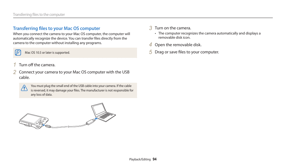 Transferring files to your mac os computer | Samsung EC-WB30FZBPWUS User Manual | Page 95 / 156