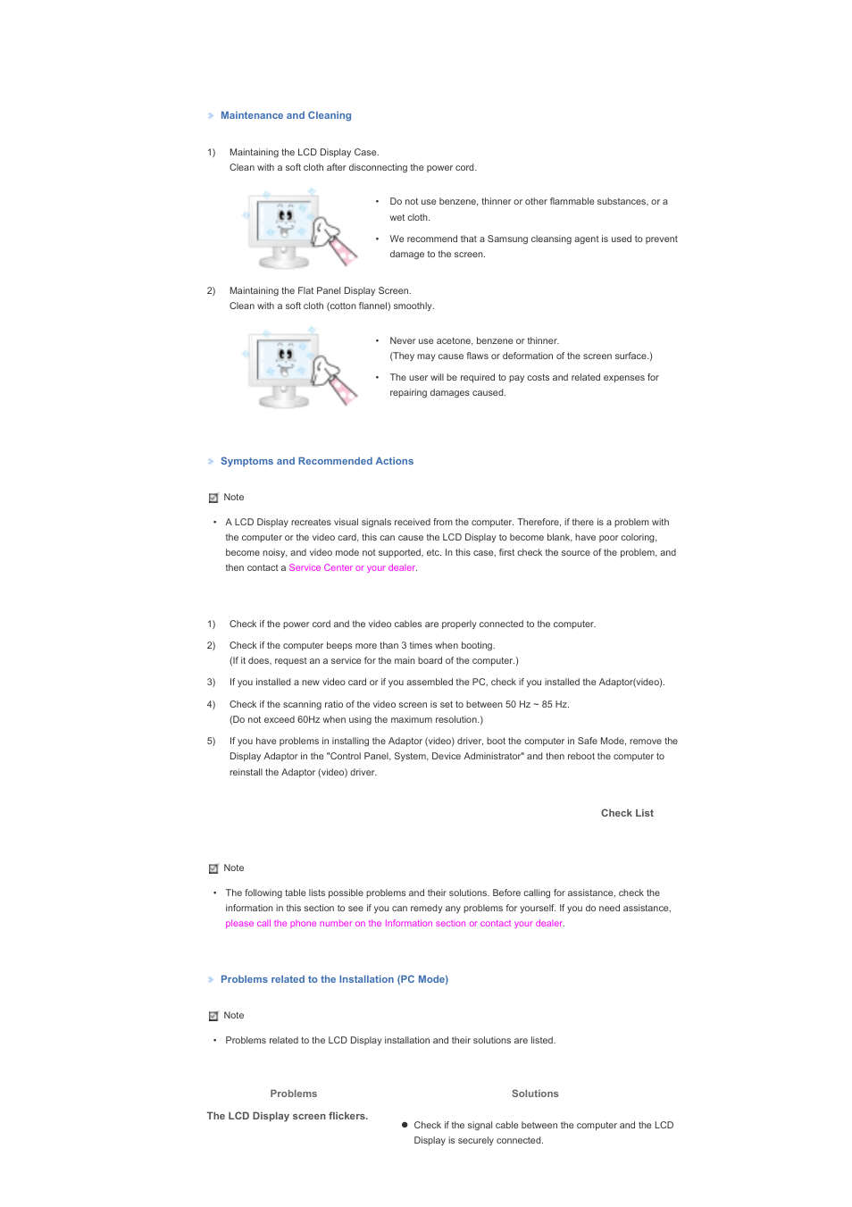 Check list | Samsung LS57BPHNB-XAA User Manual | Page 65 / 78