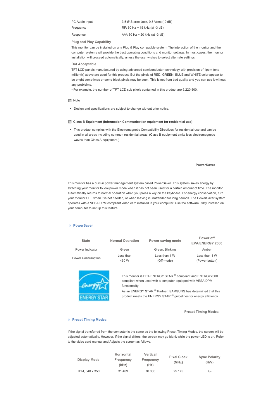 Powersaver | Samsung LS57BPHNB-XAA User Manual | Page 69 / 78