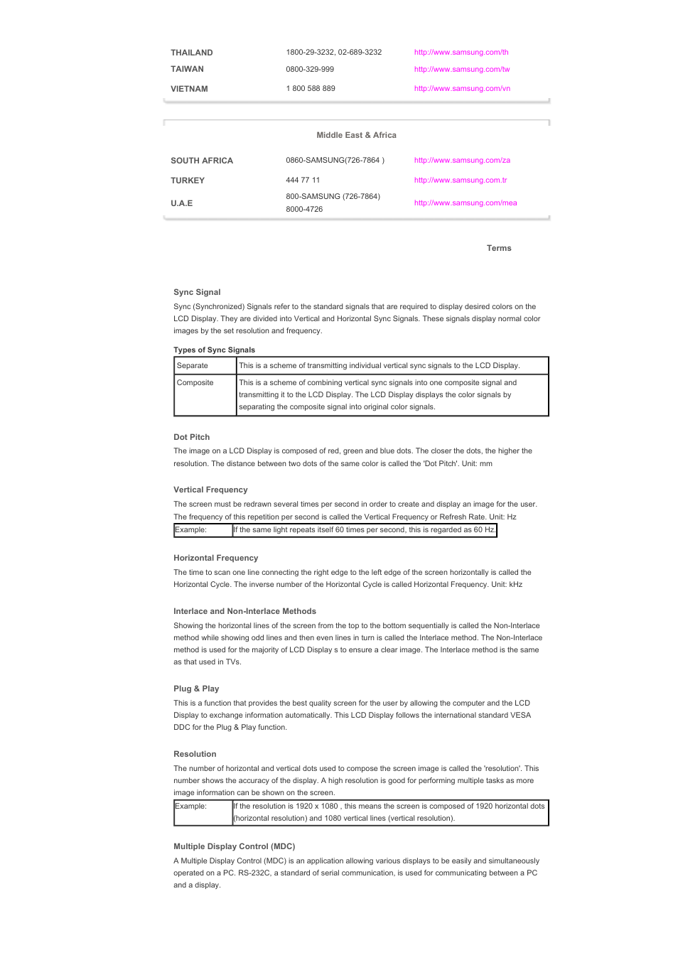 Terms | Samsung LS57BPHNB-XAA User Manual | Page 77 / 78
