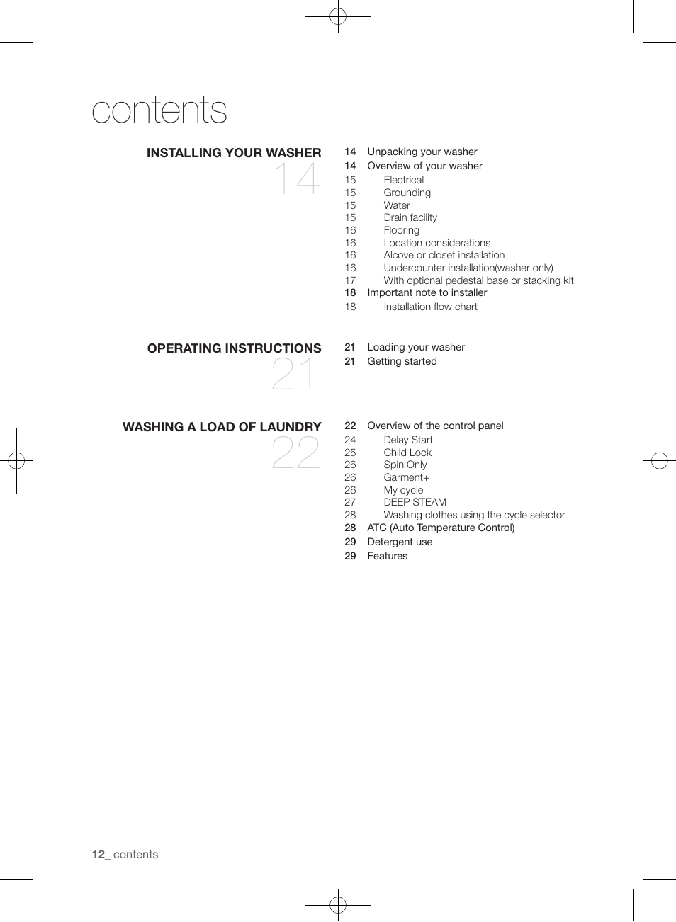 Samsung WF433BTGJWR-A2 User Manual | Page 12 / 144