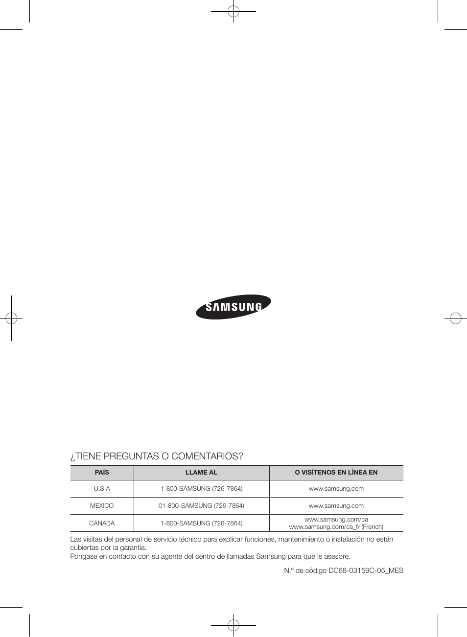 Tiene preguntas o comentarios | Samsung WF433BTGJWR-A2 User Manual | Page 144 / 144