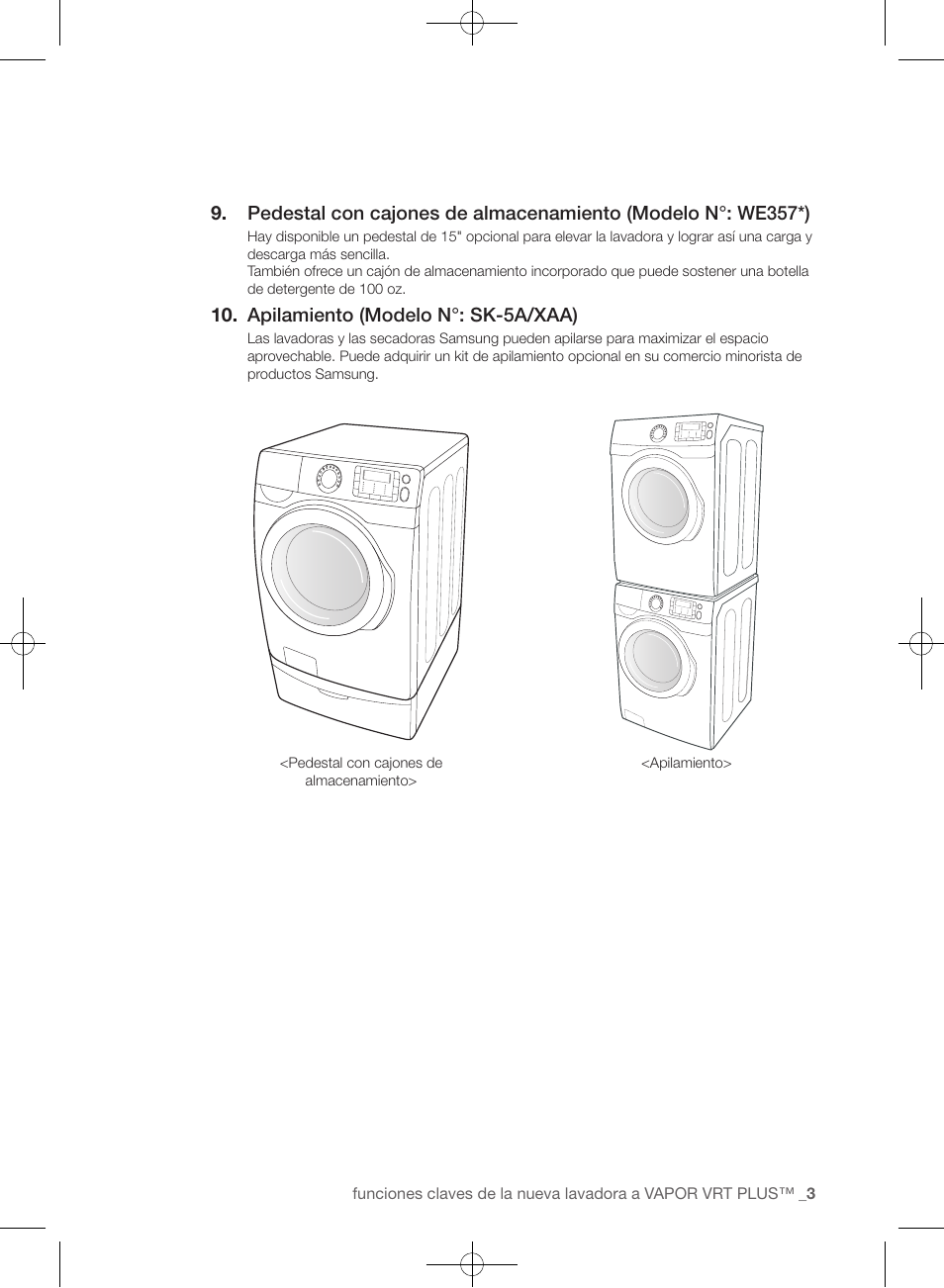 Apilamiento (modelo n°: sk-5a/xaa) | Samsung WF433BTGJWR-A2 User Manual | Page 99 / 144