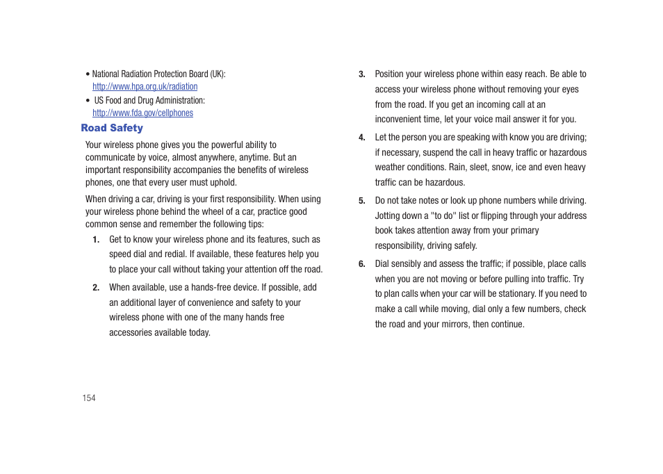 Road safety | Samsung SCH-I920DAAVZW User Manual | Page 159 / 177