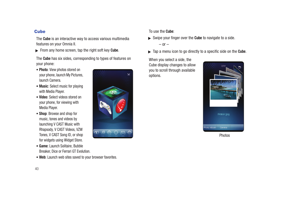 Cube | Samsung SCH-I920DAAVZW User Manual | Page 45 / 177