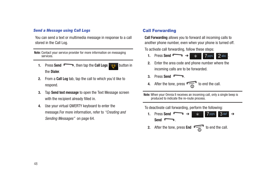 Call forwarding | Samsung SCH-I920DAAVZW User Manual | Page 53 / 177