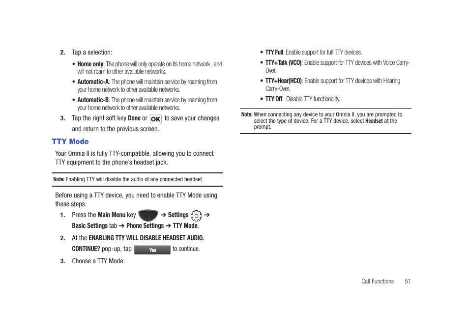 Tty mode | Samsung SCH-I920DAAVZW User Manual | Page 56 / 177