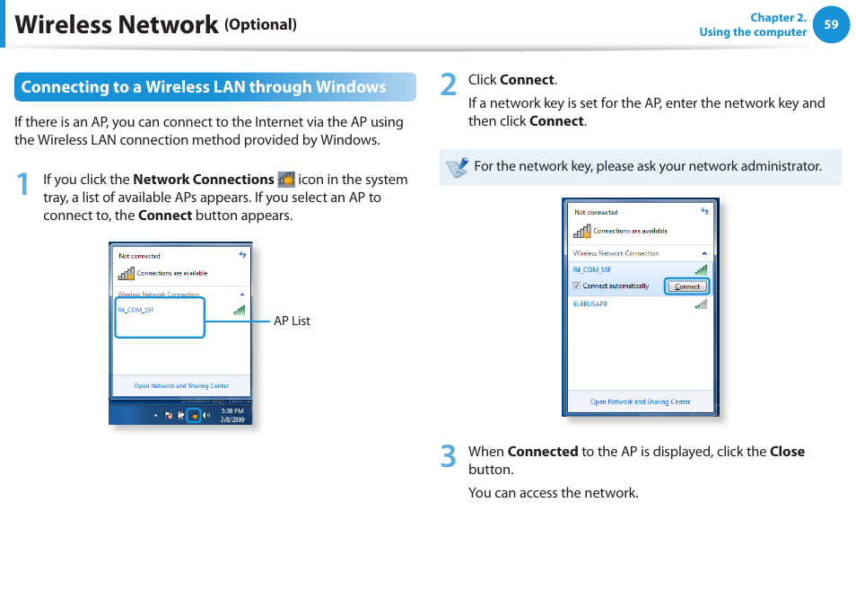 Wireless network | Samsung NP270E5E-K01US User Manual | Page 60 / 126