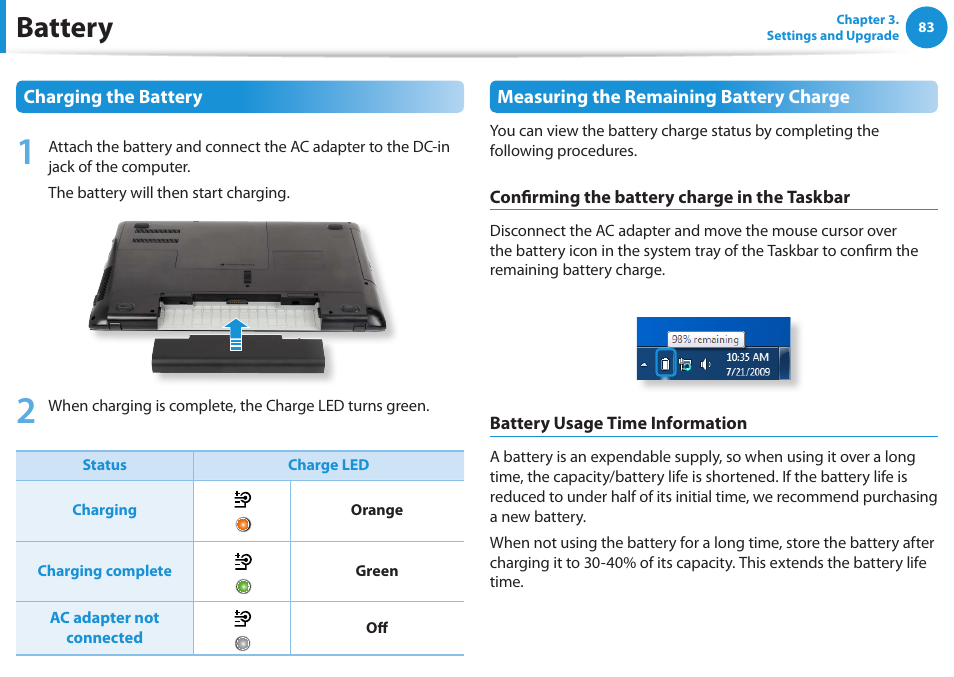 Battery | Samsung NP270E5E-K01US User Manual | Page 84 / 126