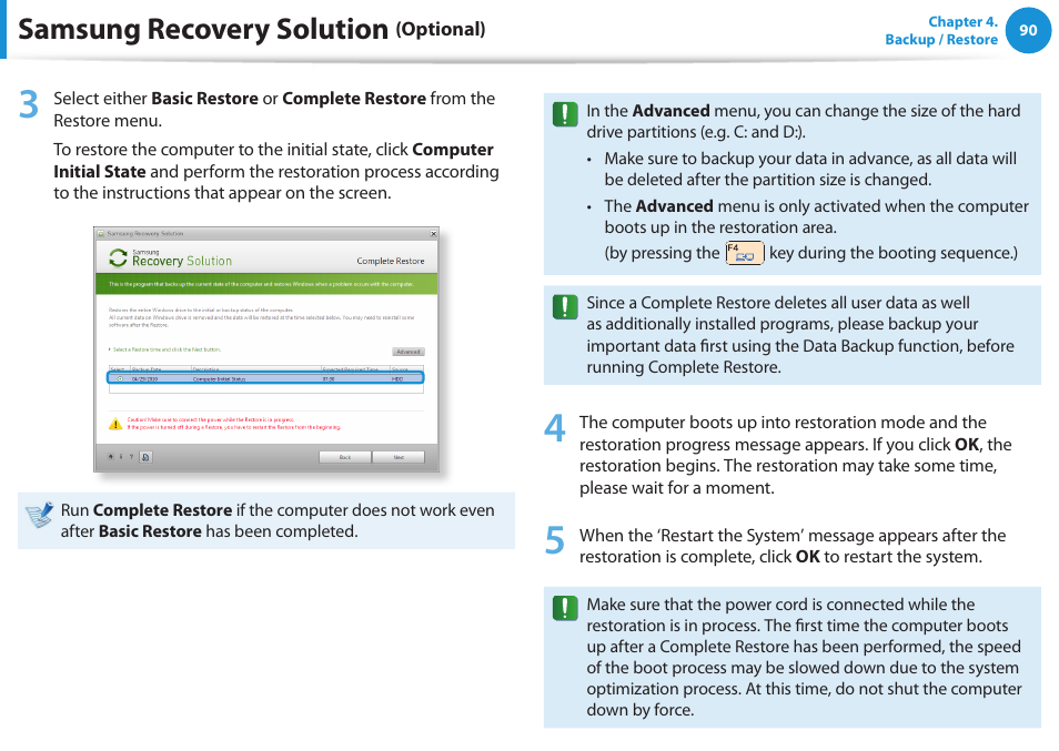 Samsung recovery solution | Samsung NP270E5E-K01US User Manual | Page 91 / 126