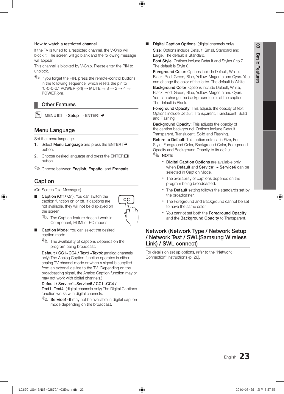 Samsung LN46C670M1FXZA User Manual | Page 23 / 60