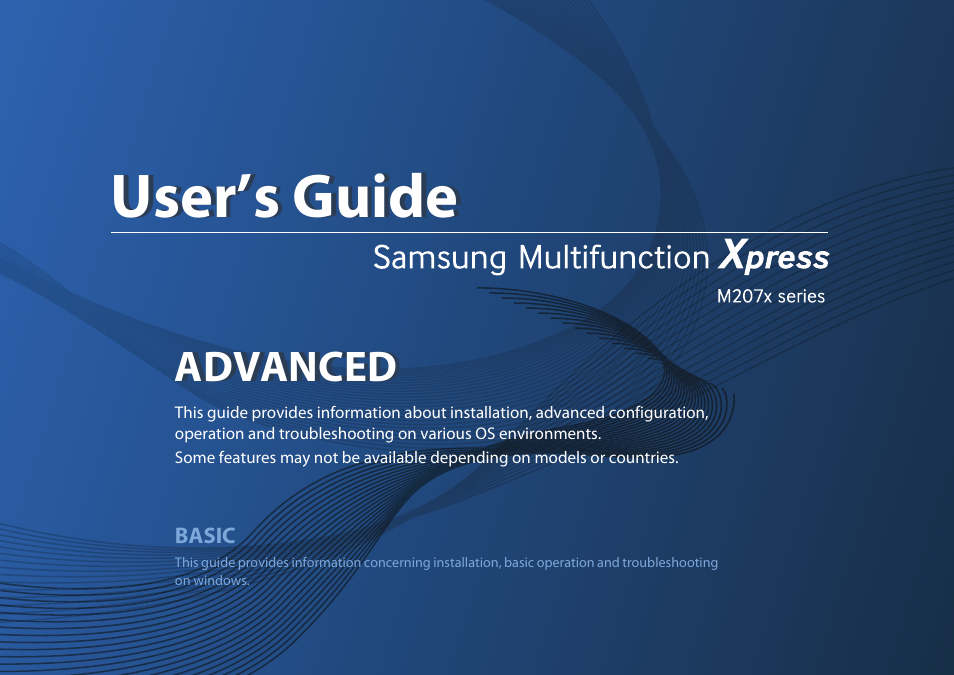 Advanced, User’s guide | Samsung SL-M2070W-XAA User Manual | Page 127 / 314