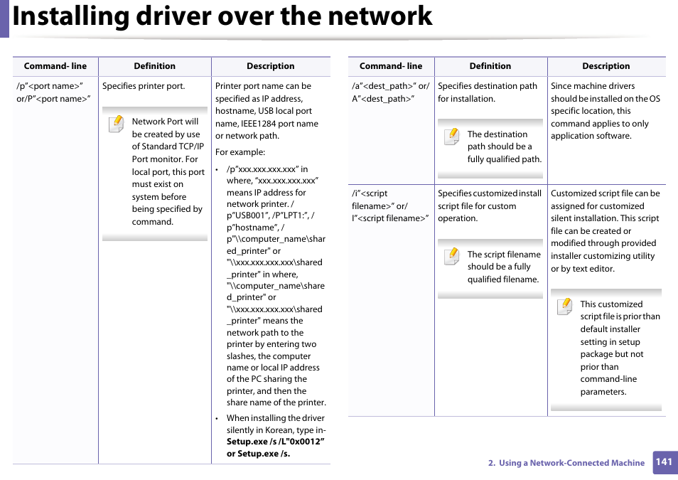 Installing driver over the network | Samsung SL-M2070W-XAA User Manual | Page 141 / 314