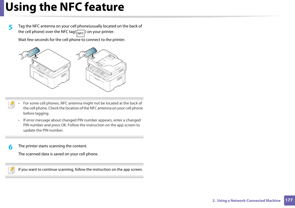 Using the nfc feature | Samsung SL-M2070W-XAA User Manual | Page 177 / 314