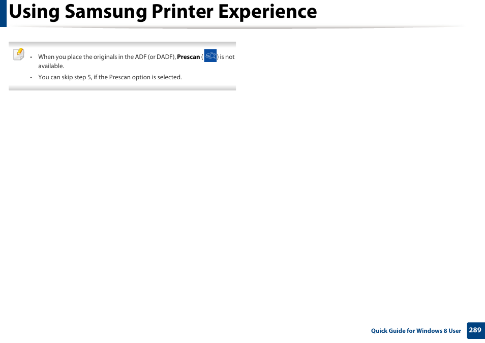 Using samsung printer experience | Samsung SL-M2070W-XAA User Manual | Page 289 / 314