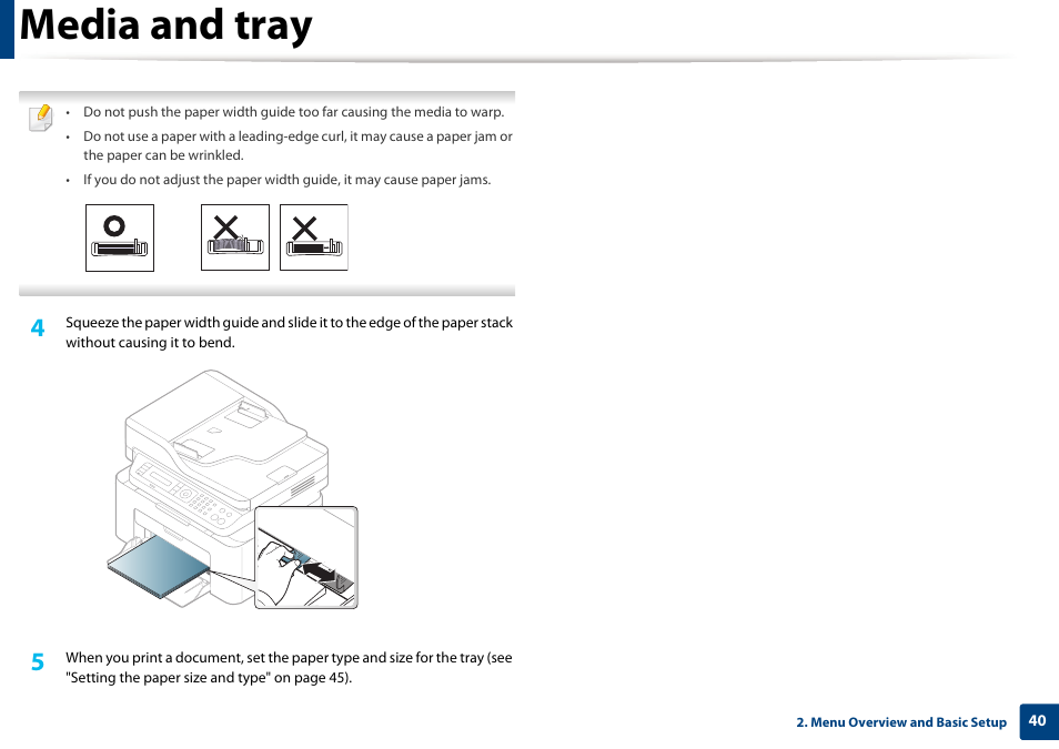 Media and tray | Samsung SL-M2070W-XAA User Manual | Page 40 / 314