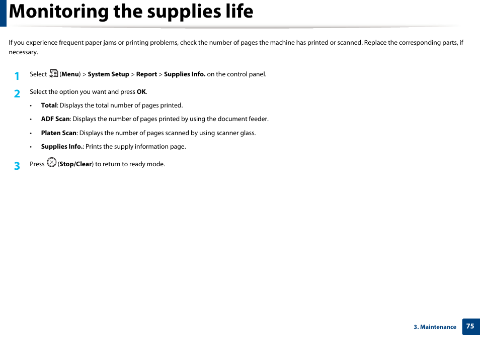 Monitoring the supplies life | Samsung SL-M2070W-XAA User Manual | Page 75 / 314