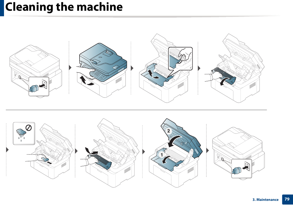 Cleaning the machine | Samsung SL-M2070W-XAA User Manual | Page 79 / 314