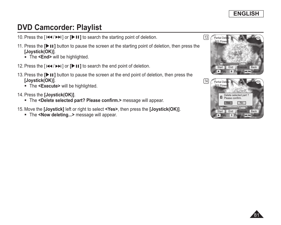 Dvd camcorder: playlist, English | Samsung SC-DC163-XAP User Manual | Page 85 / 136