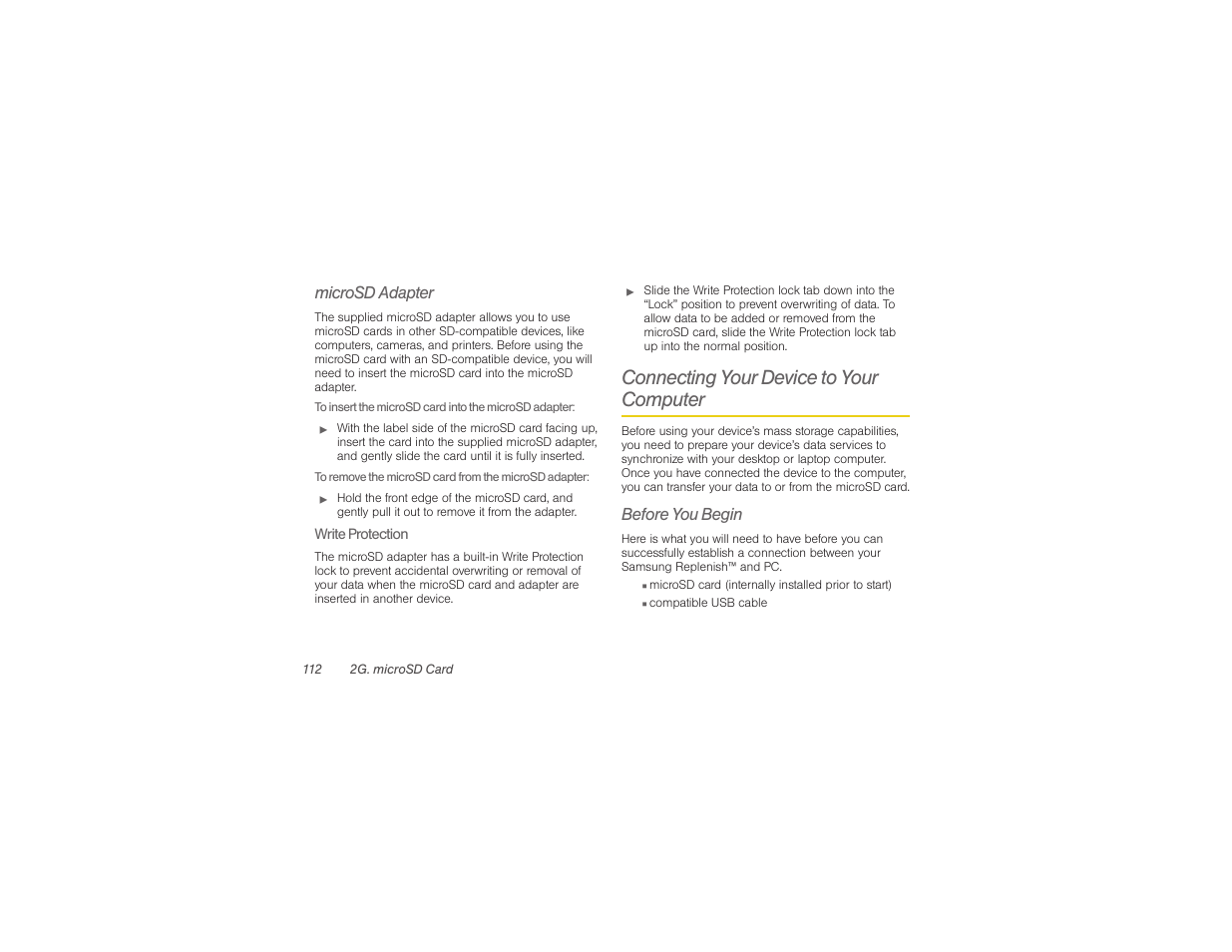 Connecting your device to your computer, Microsd adapter, Before you begin | Samsung SPH-M580ZKASPR User Manual | Page 126 / 230