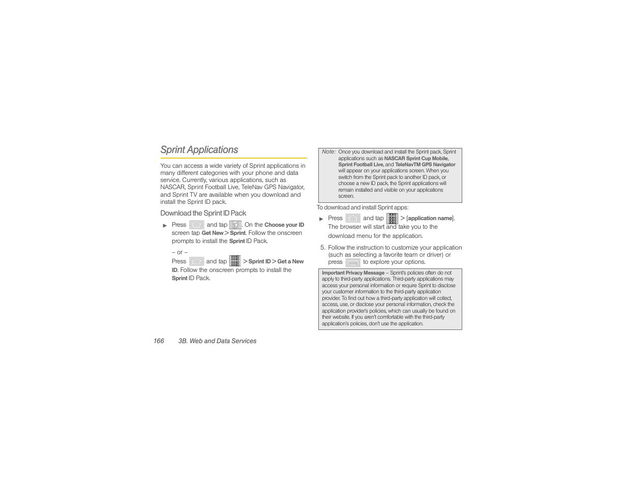 Sprint applications | Samsung SPH-M580ZKASPR User Manual | Page 180 / 230